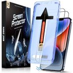 MAGIC JOHN iPhone 13/14 ve iPhone 13 Pro 6.1 inç Temperli Cam Ekran Koruyucu, Otomatik Toz Giderme, Kabarcıksız, HD Şeffaf, Kolay Kurulum için 2 Paket