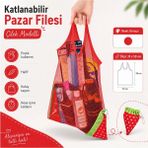 Magic Lady Çilek Görünümlü Katlanır Pazar Filesi - Kırmızı