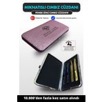 Magic Lash Pembe Simli Mıknatıslı Ipek Kirpik Cımbız Cüzdanı Şık Ve Güvenli Saklama Çözümü