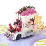 Magic Moments® Düğün arabası Pop Up kartı – güzel 3D tebrik kartı büyük 15 x 20 cm zarflı gelin ve damat için nikah töreni – düğün için para hediyesi – düğün davetiyesi kartı