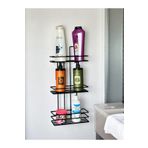 Magic Objects 3 Katlı Banyo Düzenleyici, Yapışkanlı Banyo Askısı, Metal Duşakabin Raf