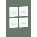 Magic Objects 4 Adet 7x7 cm Şeffaf Yapışkanlı Banyo Askısı, 4'lü Banyo Düzenleyici Sticker