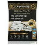 Magic Saver Bag 4 Adet Xlarge Beden (55x90)Cm Premium Vakumlu Yorgan,Yastık,Giyim,Battaniye Hurcu