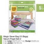 Magic Saver Bag 5'li Bagaj Vakumlu Poşet Seti 2