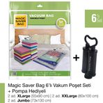 Magic Saver Bag 6'lı Set Karışık Vakumlu Poşet
