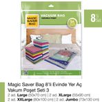 Magic Saver Bag 8'li Evinde Yer Aç Vakumlu Poşet Seti 3