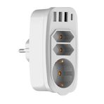 MAGIC SELECT Çoklu Priz 7 si 1 arada USB Soketi, 3 AC Çıkışlı 4000W Duvar Prizi (250V - 16A), 3 USB ve 1 PD35W Telefonla Uyumlu, Aşırı Gerilim Korumalı Güç Kablosu, Ofis için Şarj Soketi, Yatak Odası.