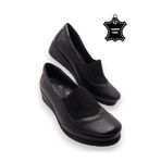 MAGIC SHOES Günlük Kadın Siyah Hakiki Deri Comfort Tam Ortopedik Dolgu Topuklu Anne Ayakkabısı