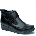 Magic Shoes Kadın Siyah Comfort Tam Ortopedik Anne Botu Kauçuk Tabanlı Şık Tasarım