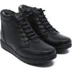 Magic Shoes Kadın Siyah Hakiki Deri Içi Kürklü Comfort Tam Ortopedik Anne Botu - 000-Siyah