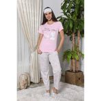 Magic Skies Desenli Kısa Kollu Kadın Pijama Takımı