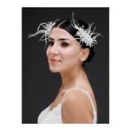 Magic Tiara İnci ve Tüy Detaylı Gelin, Nişan ve Özel Davet Saç Aksesuarı (2'li paket)
