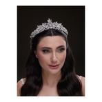Magic Tiara Kristal Taşlı Gelin Tacı – Yaprak Desenli Işıltılı Prenses Model (6139)