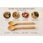 Magical Dreams Bambu Salata Servis Seti|ikili Servis Kaşığı - Açık Kahverengi