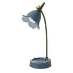 MAGICKK Çiçek LED Masa Lambası Kablosuz Masa Lambası Ayarlanabilir Kaz Boynu Kısılabilir Dokunmatik Şarj Edilebilir Pil Öğrenci Yatak Odası Aydınlatma Masa Lambası Ev Dekoru (Mavi)