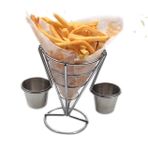 MAGICLULU 1 Takım kızarmış tavuk tutucu Patates kızartması teşhir sepeti patates kızartması sepeti depolamak servis için cips sepetleri patates kızartması koni sepeti aperatif tutucu Silver