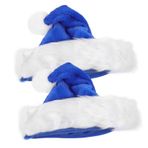 MAGICLULU 2 noel dekorasyon şapka yılbaşı şapkası noel şapkası Kış şapkası yılbaşı dekorasyonu erkekler için üst şapkalar yılbaşı partisi Noel şapkaları mavi noel baba şapkası bez Blue