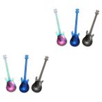 MAGICLULU 2 Set Kokteyl Karıştırma Kaşığı Gitar Çay Kaşığı Seti Küçük Kaşık Kahve Çay Tatlı Eşyaları Bulaşık Makinesinde Yıkanabilir 3 Adet * 2