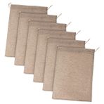 MAGICLULU 20x25cm Tekrar Kullanılabilir Sebze Torbaları 6 Paket Bağcıklı Keten Dikim Çuvalları Soğan Fileli Saklama Torbaları Ürünler İçin