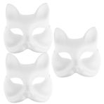 MAGICLULU 3 Parça DIY boş el boyaması tilki maskesi kurt kostümü boş maske cadılar bayramı maskesi halloween mask kendin yap maskeli balo maskeleri maskeli balo maskeleri toplu Noel kağıt