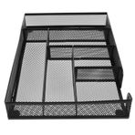 MAGICLULU Metal Hasır Saklama Tepsisi ofis düzenleyici masaüstü raf düzenleyici Masaüstü organizer Uzun ömürlü organizer ofis çekmece düzenleyici tepsi dikiş depolama organizatörü ütü Black
