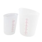 MAGICLULU Pişirme Ölçüm Kabı 2 Parça Silikon Set Çift Ölçekli 125ml 250ml Dereceli Mutfak Kabı Kalınlaştırılmış Silikon Pratik
