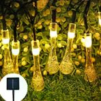 Magicool 10 LED 2 Metre Sarı Kristal Su Damlası Güneş Enerjili LED Işık Solar Bahçe Ağaç Lamba Aydınlatması