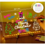Magicool 12 Inc LED Işıklı Çizim Tahtası Ayarlanabilir Stant ve Kalemleri Ile - Çok Renkli - Standart - Düz