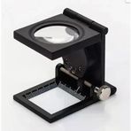 Magicool 28X28 mm Katlanır Sayaçlı Metal Lüp, 2 LED Işıklı Büyüteç Tekstil TH9005A