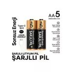 magicool ıtedarık.1uluEM0015K-aa5tdrk.1 Type-C Şarjlı 2800Mwh 1.5V Şarj Edilebilir 2’Li Aa5 Kalın Pil - Lityum Iyon Batarya