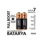 magicool ıtedarık.1uluEM0015K-aaaptdrk.1 Type-C Şarjlı 800Mwh 1.5V Şarj Edilebilir 2’Li Aaa İnce Pil - Lityum Iyon Batarya