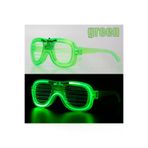 magicool ıtedarık.1uluSM0010K-F010-G132-Ytdrk.1 Yeşil Led Işıklı Parti Gözlüğü – Neon Glow Şerit Gözlük 3 Modlu