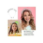 magicool ıtedarık.1uluSM0010K-SMR-C080tdrk.1 Kristal Taşlı Gümüş Birthday Girl Yazılı Doğum Günü Parti Tacı 19X11 Cm
