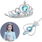 magicool Karlar Ülkesi Elsa Mavi Kalpli Taç Ve Mavi Asa Seti Çocuk Boy