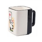 MAGICVOGEL Komik Kahve Fincanı Karikatür Panda Büyük Saplı Kahve Kupası, Çin Kültürü Mahjongg Porselen Kupa 400 ml Tatlı Fincan Kadın Erkek Erkek Kız için Hediye (B-HONGZHONG)