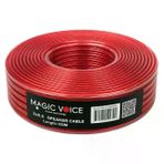 Magicvoice Mv-29553 2X0.50 mm Siyah Şeffaf Kırmızı Çizgili 100 mt Cca Hoparlör Kablosu