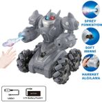 Magicway El Hareketi Algılamalı Sarjlı Işıklı Roket ve Buhar Atan Soft Mermi Atan Stunt Robot Araba - Siyah