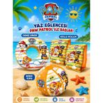 Magicway Lisanslı Paw Patrol Plaj Seti Kolluk - Simit - Top Paw Petrol Karakterli Havuz Deniz Yüzme Takımı - Renkli