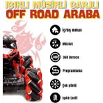 Magicway Müzikli Işıklı Sarjlı Drift Atan 4x4 Yüksek Performanslı 360° Dönen Yan Yan Giden Akrobat Off Road Arazi Aracı Oyuncak Araba - Kırmızı