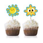MAGJUCHE Sun Cupcake Topper Picks, 24'lü Paket You Are My Sunshine Baby Shower Doğum Günü Partisi Dekorasyonları