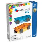 Magna Tiles Cars – Blue & Orange 2 parçalı manyetik yapı seti, orijinal manyetik yapı markası