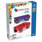 Magna Tiles Cars – Purple & Red 2 parçalı manyetik yapı seti, orijinal manyetik yapı markası