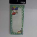 Magnet Defter Manyetik Not Defteri, Buzdolabı için Çizgili, Üzüm ve Şarap Temalı, 10x20 cm