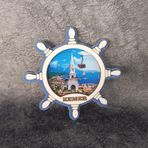 Magnet Dümen Gemi Kule Yelken Buzdolabı Süsü Ahşap Magnet Mıknatıslı