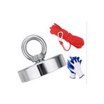 Magnet Fishing Halatlı Eldivenli Neodyum Pot Mıknatıs Seti, 80Mm