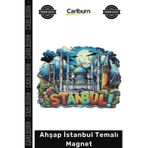 #Magnet Hediyelik Dekoratif Katmanlı Renkli Silüetli Buzdolabı Ahşap İstanbul Temalı Magnet