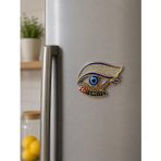 Magnet Nazar Boncuklu Göz Figürlü Türkiye Buzdolabı Süsü – Metal Taşlı Dekoratif Hediyelik Magnet 7x5 cm