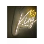 Magnetfoto King Yazılı Led Neon 30X20 Dekoratif Neon Tabela