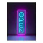 Magnetfoto OPEN Yazılı Neon LED Işıklı Tabela 30x15 cm – Mağaza, Kafe ve Ofis İçin Dekoratif Işık