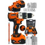 Magnezyum Seri Darbeli 21 Volt 3 Amper Metal Gövde Metal Mandren Çift Akülü Şarjlı Vidalama Matkap